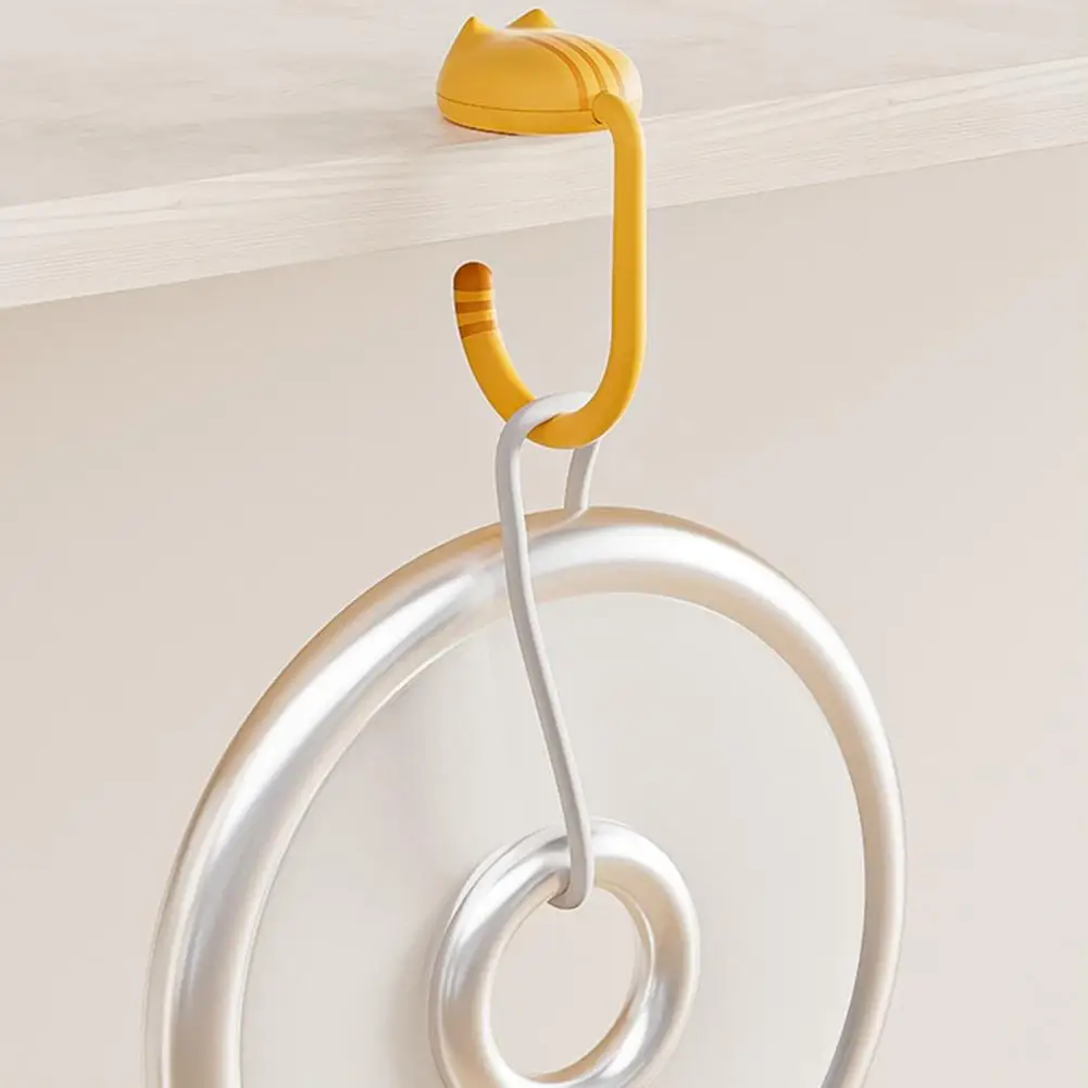 1/2Pcs Desk Hooks Handbag Hangers Funny Cat Design Strong Load-bearing Easy to Install Bag Holders Table Purse Hooks