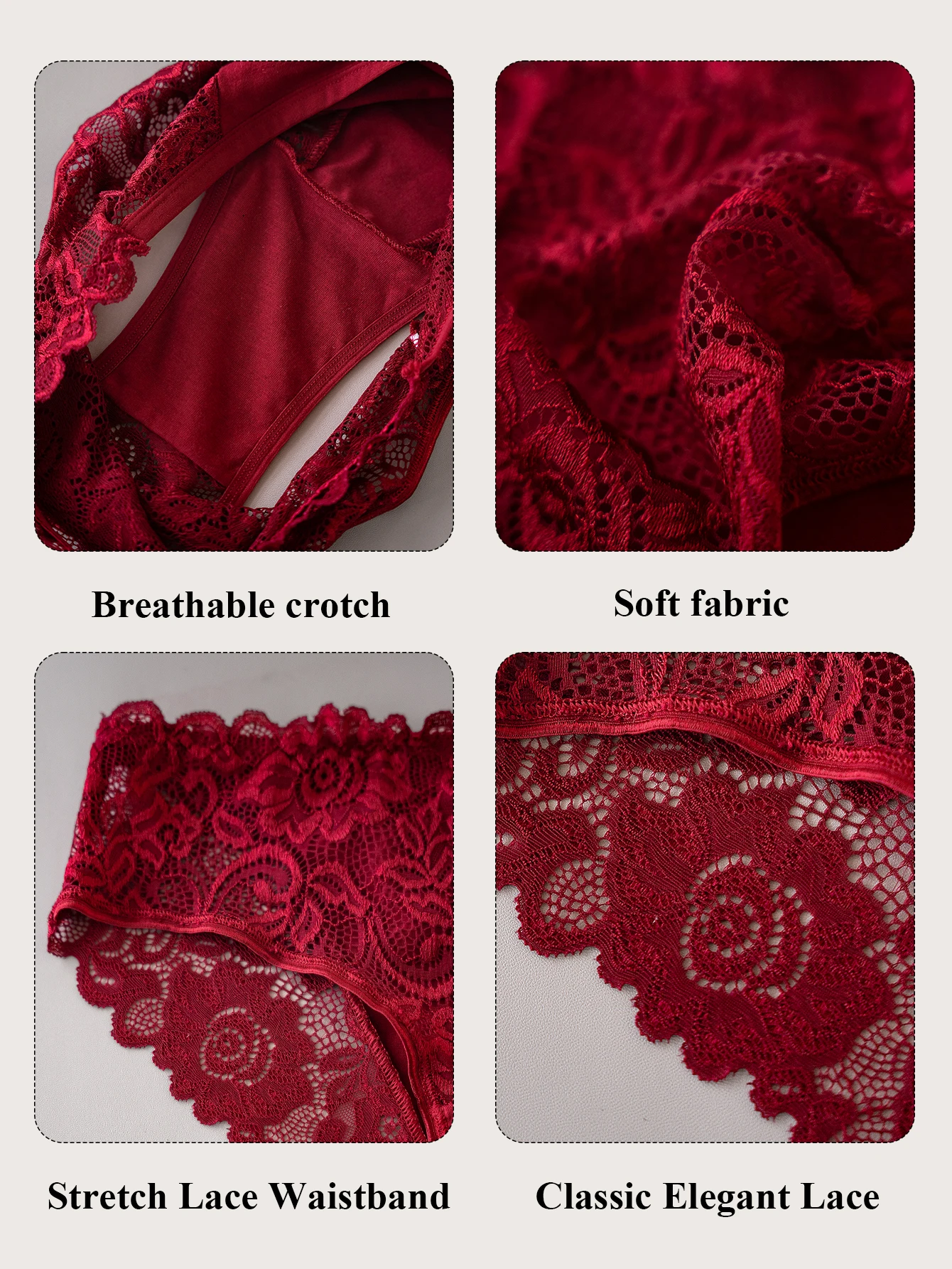 3 قطعة الملابس الداخلية النسائية حجم كبير أنيقة الدانتيل الأزهار المشذبة سراويل السيدات بلون جوفاء مثير ملخصات الملابس الداخلية المبيعات الساخنة