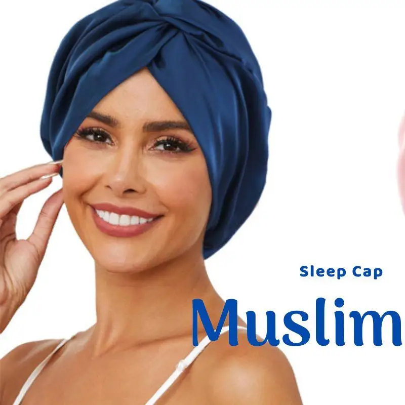 

Атласная шапочка для сна, эластичная шапочка для головы, регулируемые чепчики для ухода за волосами, новая двухслойная витая шапка-тюрбан, мусульманские шапки, шапка-платок