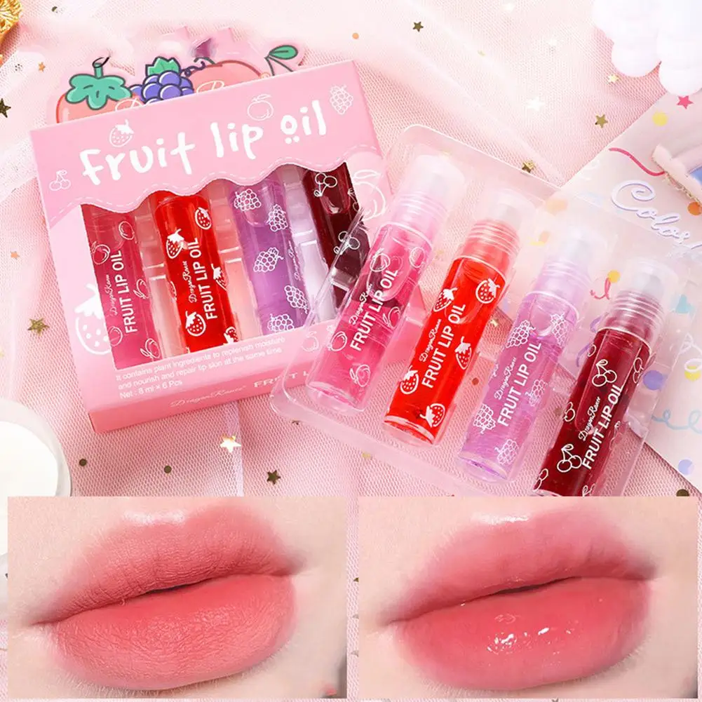 Fruit Lip Gloss Transparent Lip Oil Moisturizing Reducing Nourishes Cosmetics Lips Long-lasting Liquid Lines Lip Lip H1F3