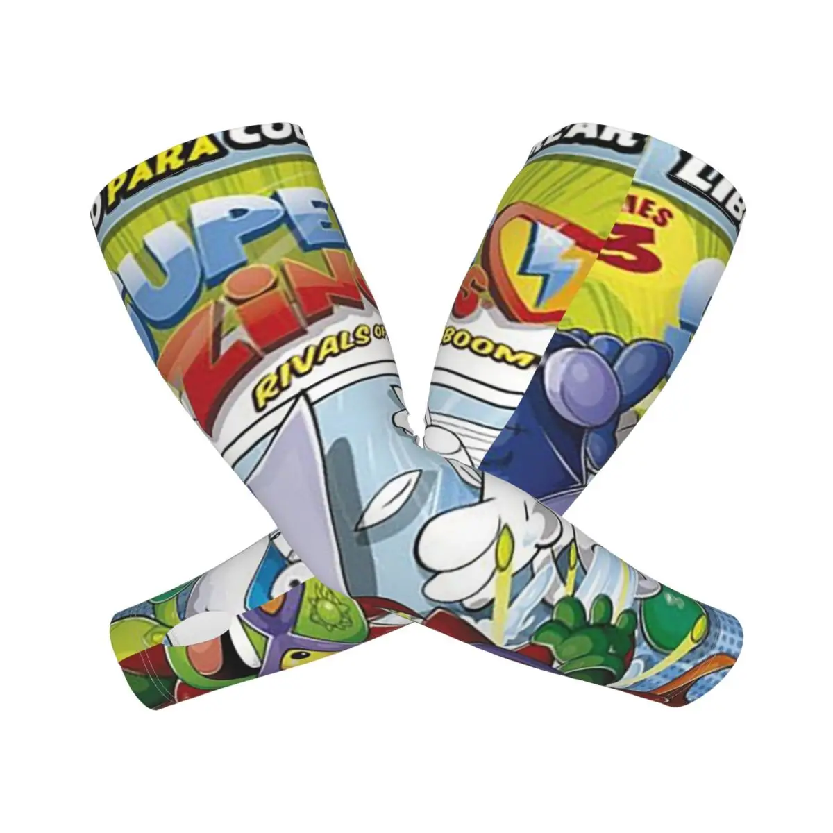 سوبر زينجز Superthings الكرتون في الهواء الطلق أكمام أذرع تبريد الشمس الأشعة فوق البنفسجية غطاء للحماية الصيف الحرير الجليد ركوب الدراجات أكمام الوشم #1