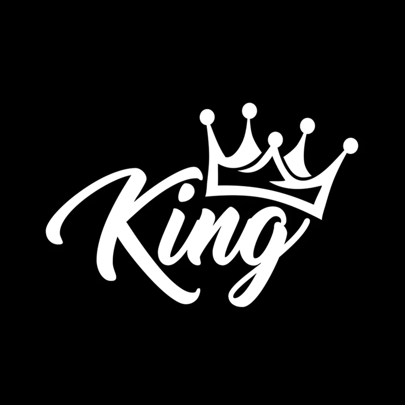 Jpct fashionable King Crown funny decal for car decoration, window, bumper waterproof ethyl thin sticker 17cm*11cm