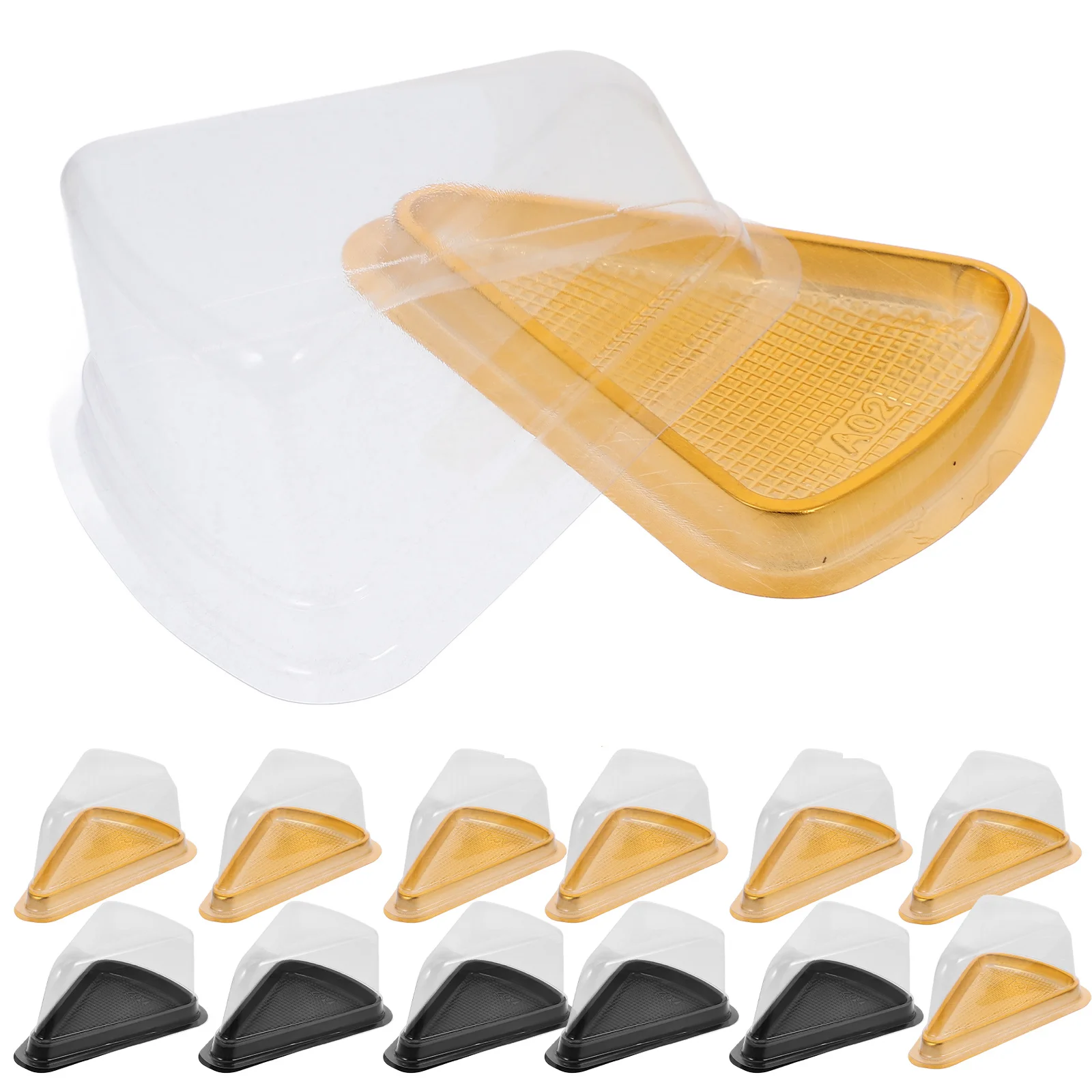 40Pcs Cake Slice Holders Transparent Triangular Containers Safe Durable for Desserts Display Storage Triangular Cake Boxes