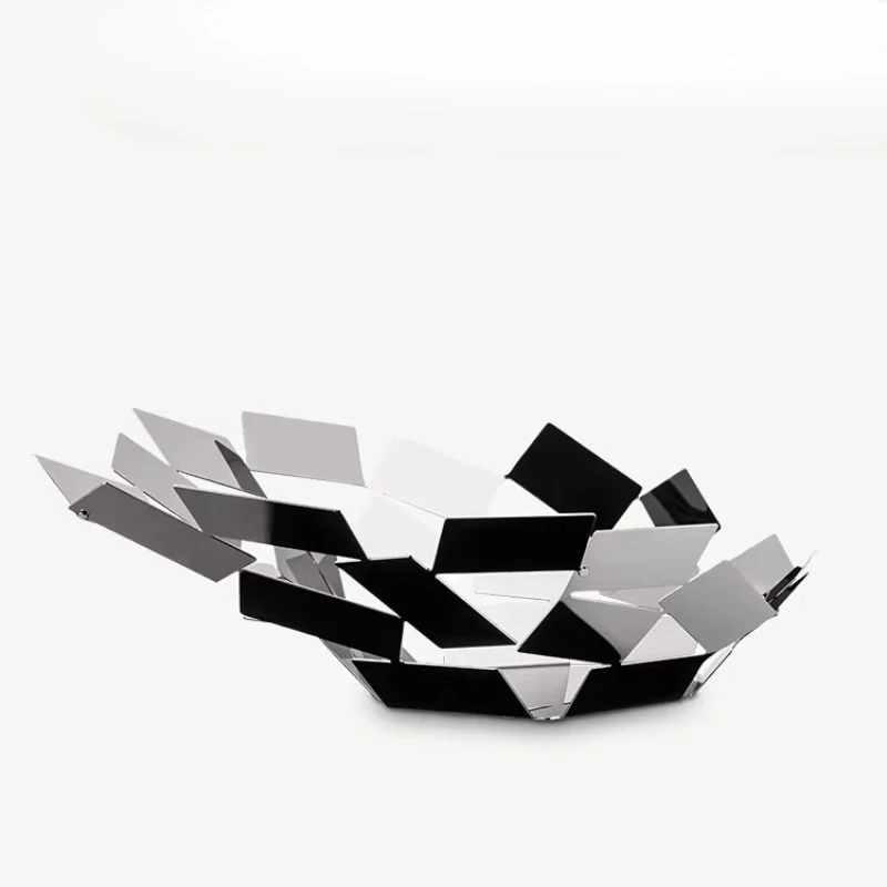 

Fruit basket living room household metal fruit plate hollow coffee table decorative ornament gift