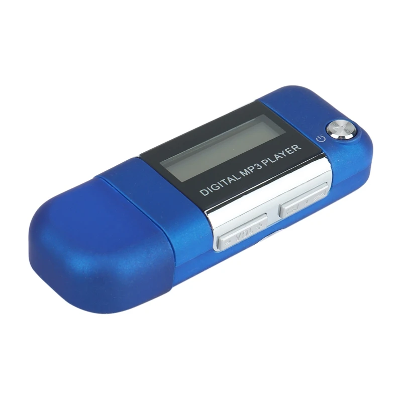 Mp3 Player 4GB U Disk Music Player Supports Replaceable AAA Battery, Recording (Blue)