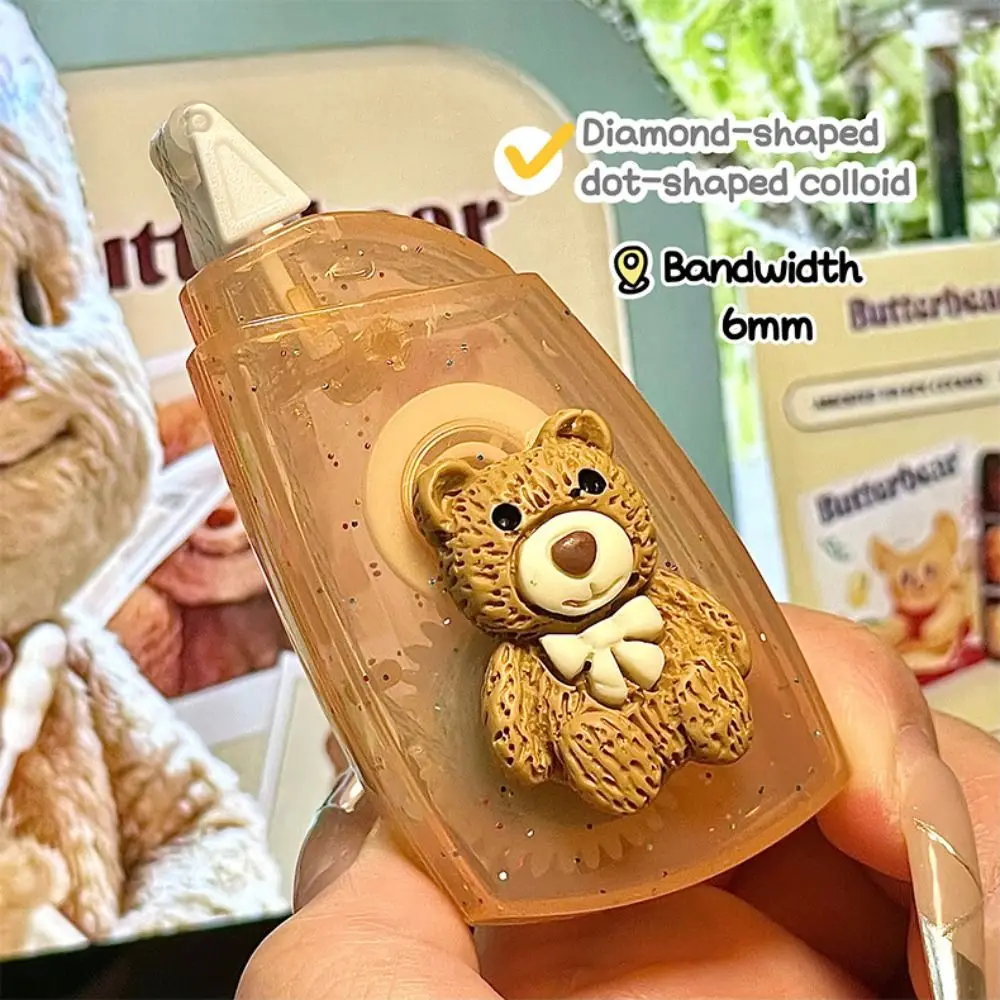 Клейкая лента в форме мультяшного медведя в горошек, большая емкость, сделай сам, скрапбукинг, двухсторонняя клейкая лента, клейкая лента, канцелярские принадлежности