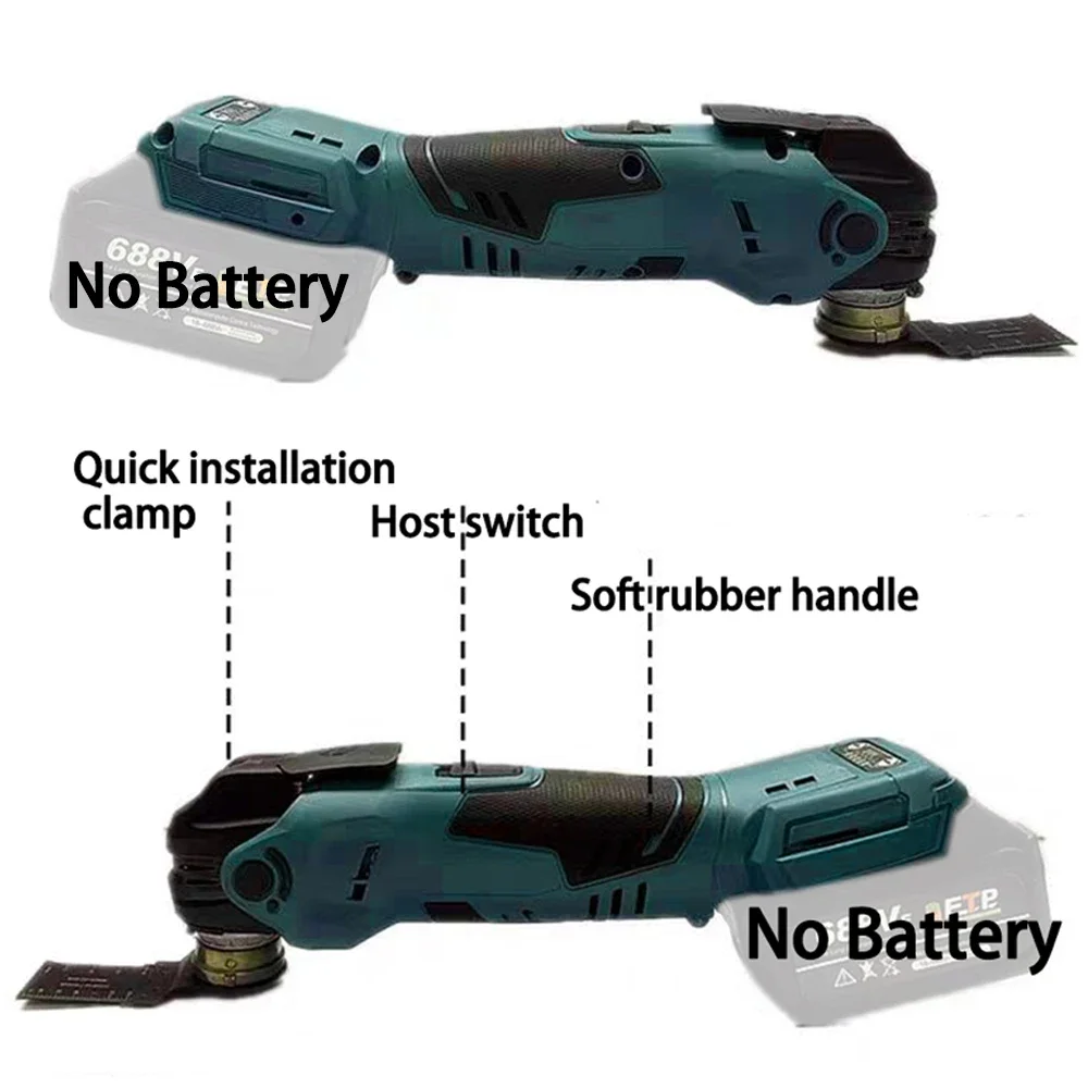 Electric Saw with Trimmer/Shovel/Cutting Woodworking Tool Fit 20VBattery Brushless Oscillating Multi Function Tool