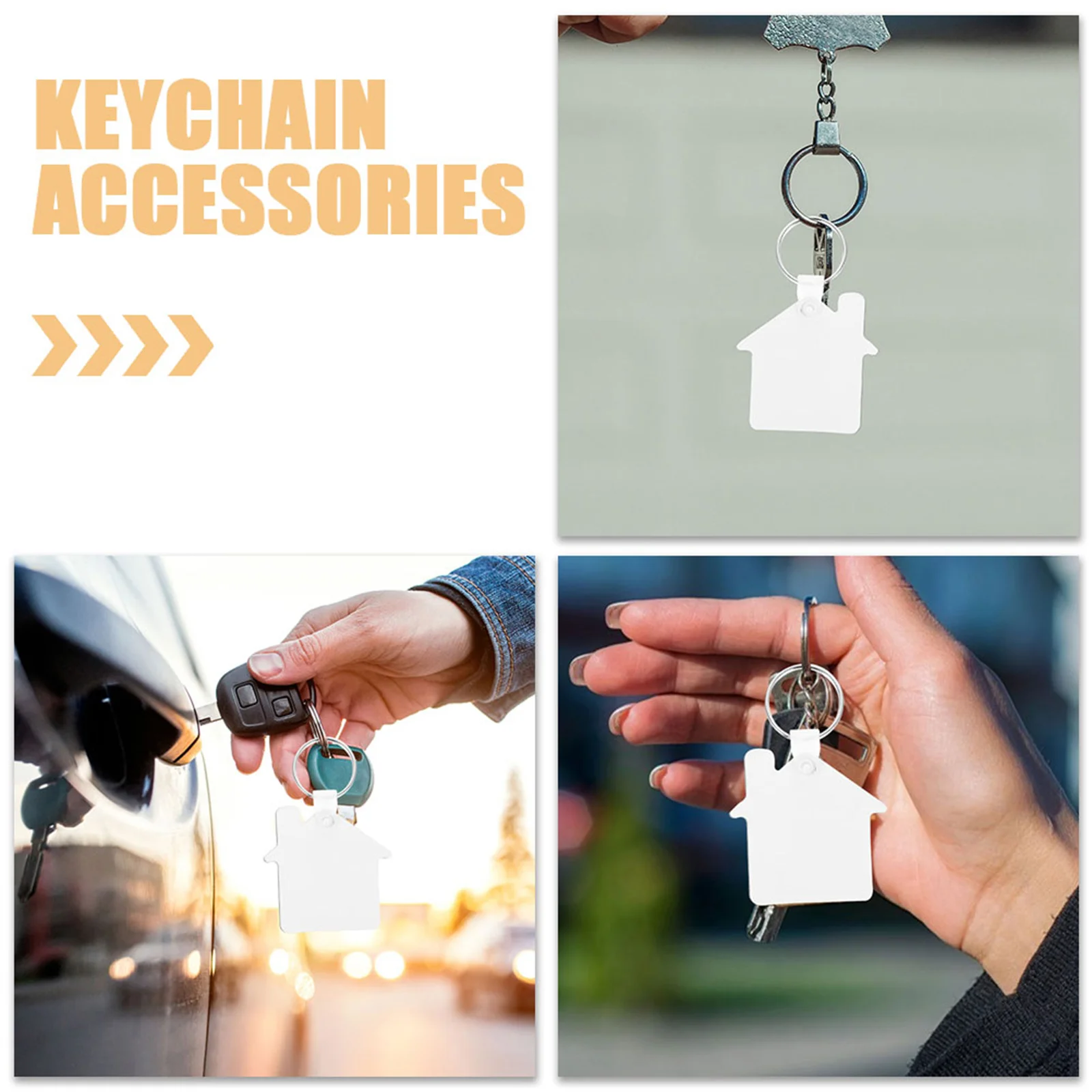 

Blank Keychain Sublimation Blanks Heat Press DIY Ornament Craft for Personalized Gifts Couple Key Rings Transfer Printing Clip