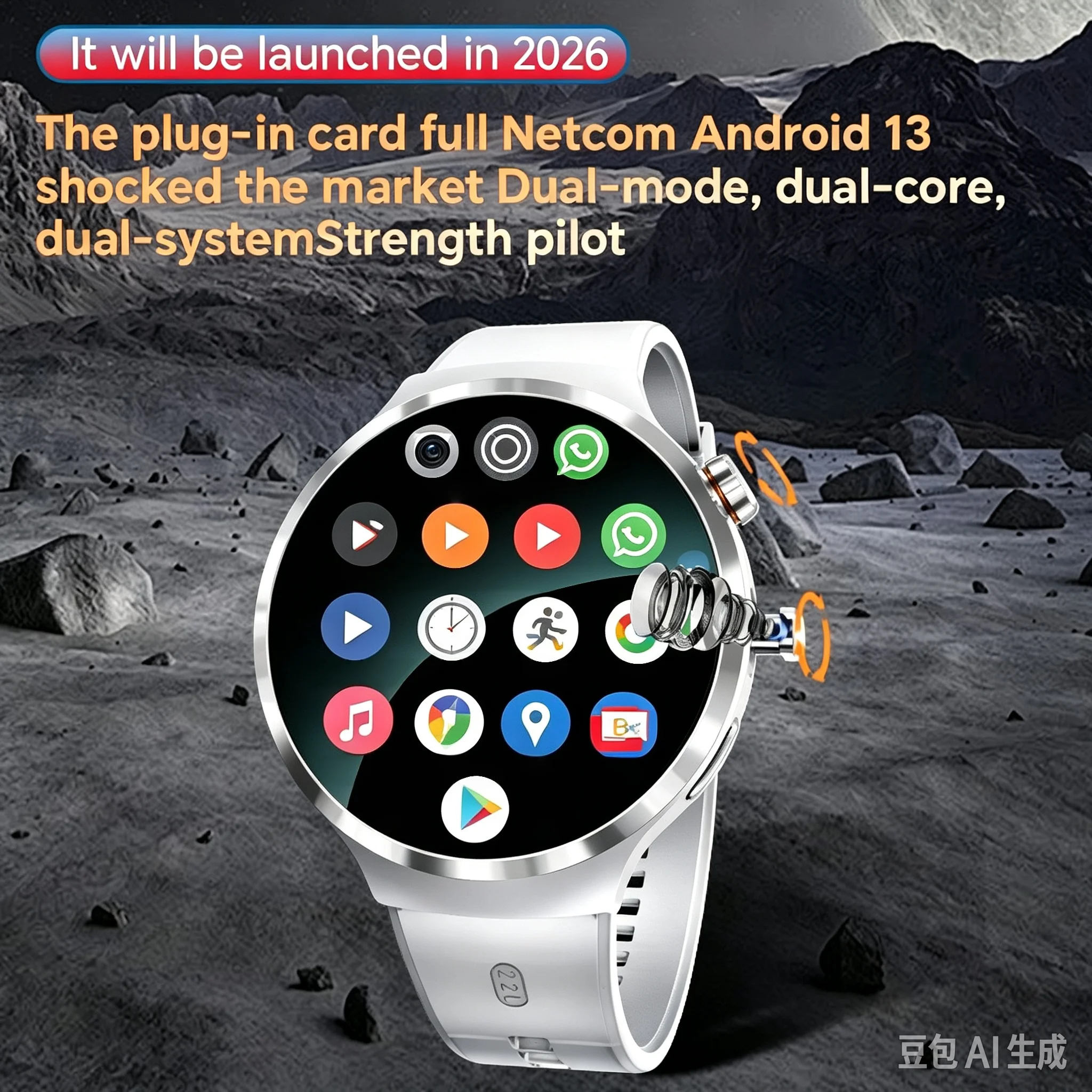 1.98-inch Amoled large Screen Smartwatch Android 13.0 Smart Watch Men With 210° Rotating Camera GPS Position WIFI Sim Card Slot