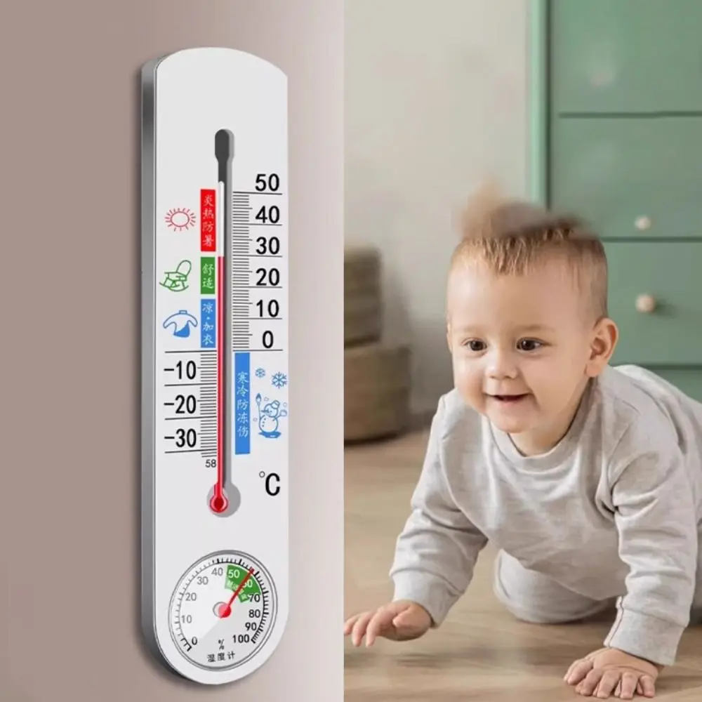 

Wall Mounted Digital Thermometer High Accuracy Waterproof Hygrometer Large Display Easy-to-Read Scale Humidity Meter Garden