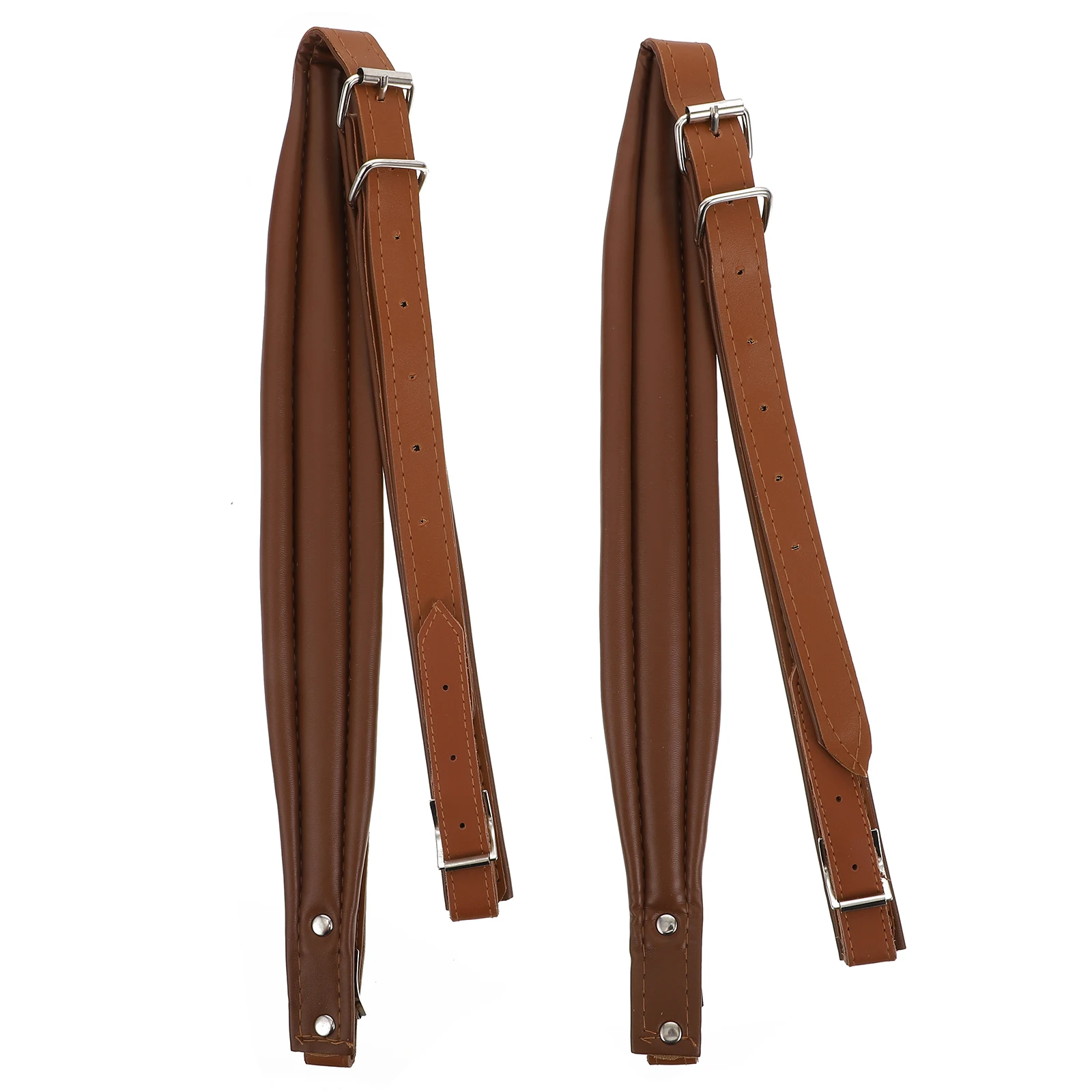

2 Pcs Adjustable Accordion Strap Waist Belt Simple Pu Canvas Straps Adult Padded