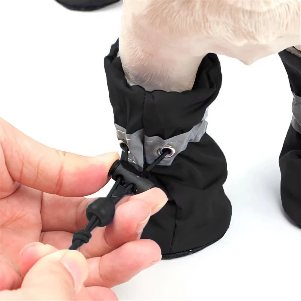 4Pcs/set Waterproof Pet Dog Shoes Anti-slip Rain Boots Footwear for Small Cats Dogs Puppy Dog Pet Booties Pet Paw Accessories