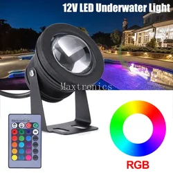 10W IP68 LED Fountain Lamp Spotlight High Waterproof RGB/Warm White/White/Red/Blue/Green for Landscape Underwater Light DC12V