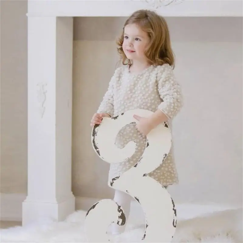 Retro Wooden Numbers Classical Number for Children Photography Easy To Arrange & Combine for Creative Photo Displays A2UB