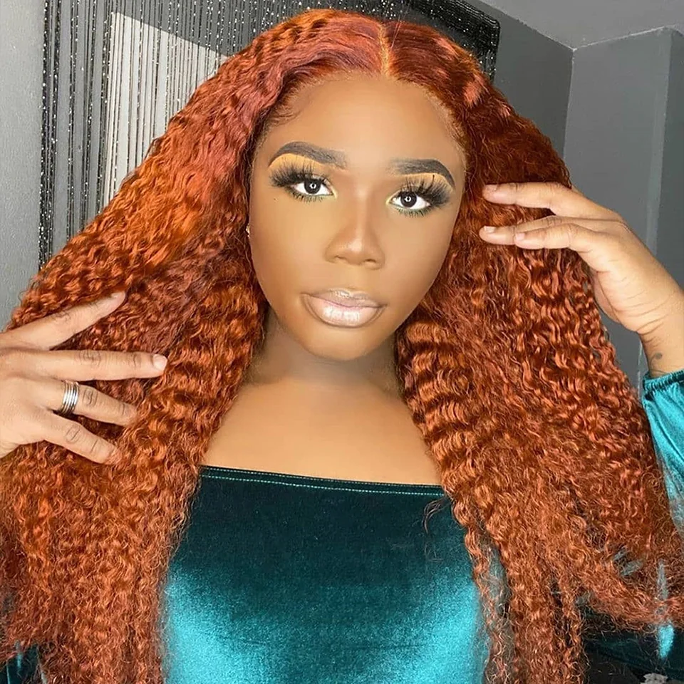 Miss Rola Brazilian Human Hair Curly Wigs 180% Density 4x4 Lace Closure Wig Kinky Curly Hair Wig Remy Pre Plucked With Baby Hair