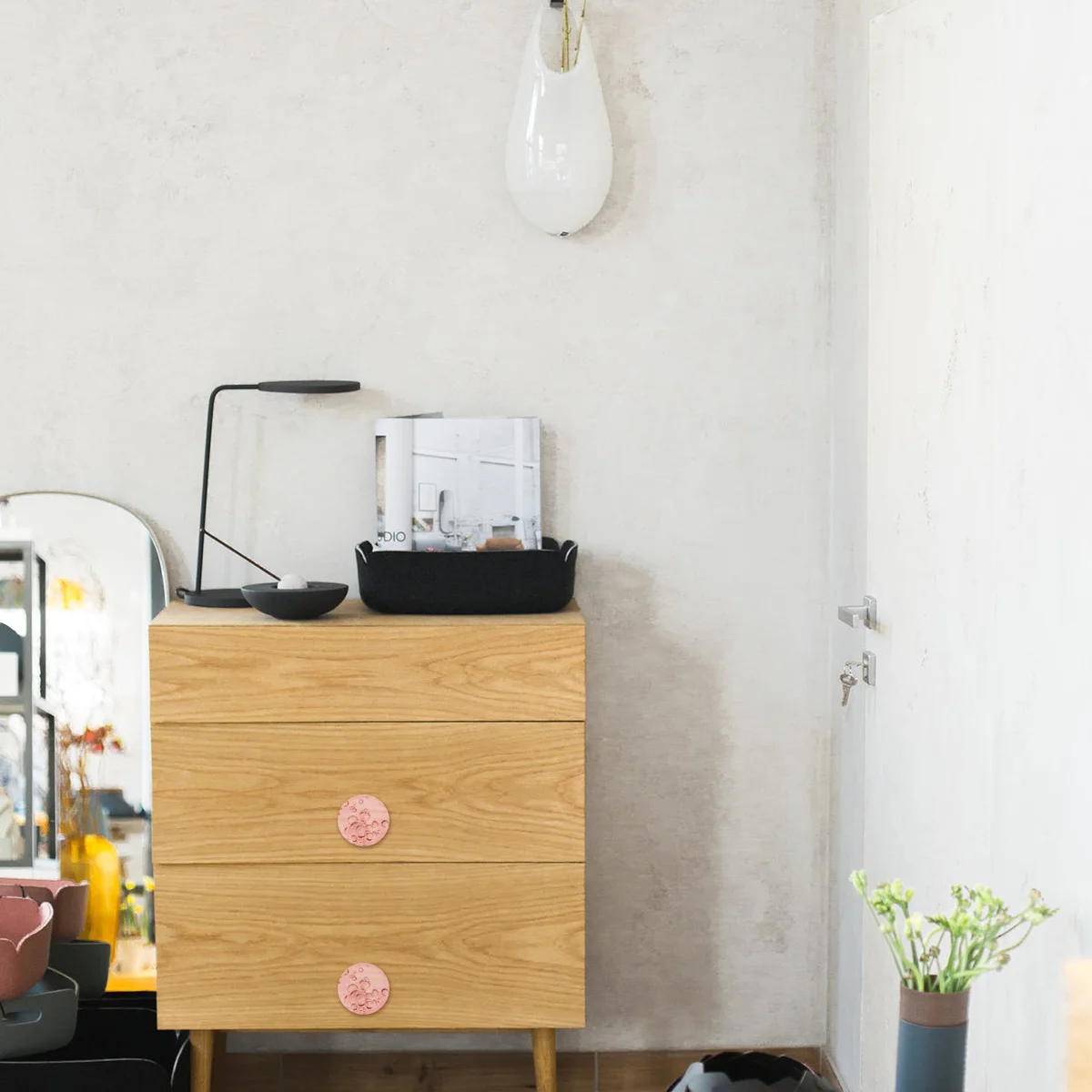 

4Set Furniture Handles Bubble Ball Cabinet Knob Aluminum Alloy Drawer Pull Modern Home Office Decor Door Hardware Pink