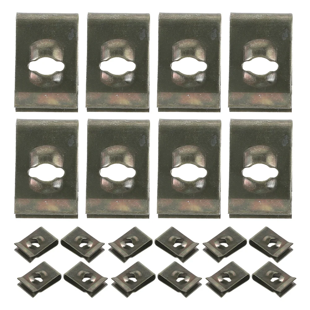 

100Pcs U Type Nut Clips for Car Bumper and Panel Fastener Set Reliable Metal Fasteners Car Bumper Clips Auto Parts