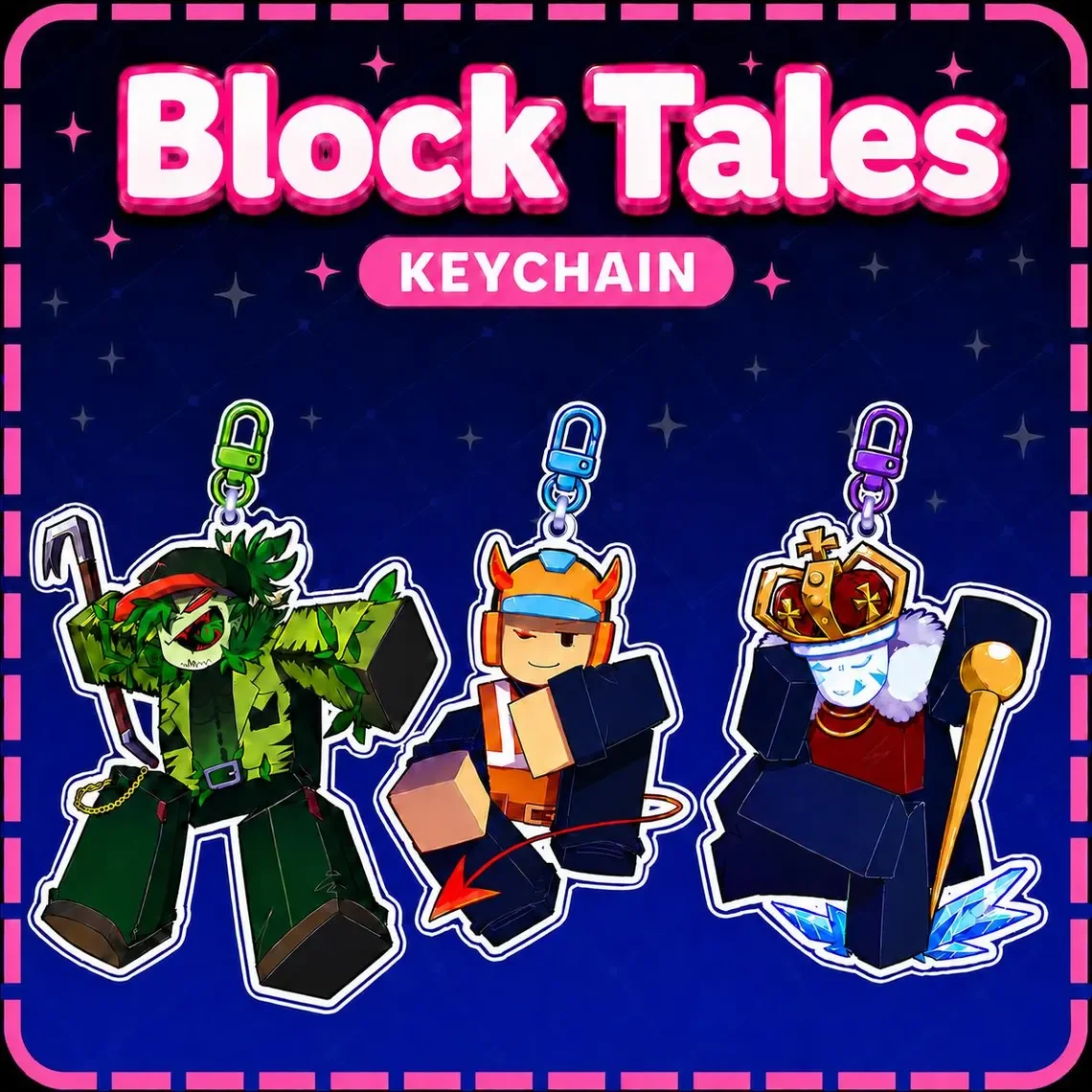 Square Legend - Porte-clés : Destroyer, Cruel King, Builder, un cadeau pour les joueurs