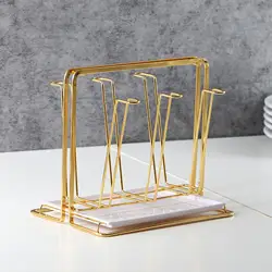 Kitchen Luxury Gold Cup Drying Rack Stand Iron Cup Drainer Holder Tree for Coffee Mug Glasses for Countertop Storage