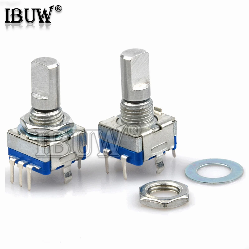 5PCS Half / Plum axis rotary encoder, handle length 15mm / 20mm code switch/ EC11/ digital potentiometer with switch