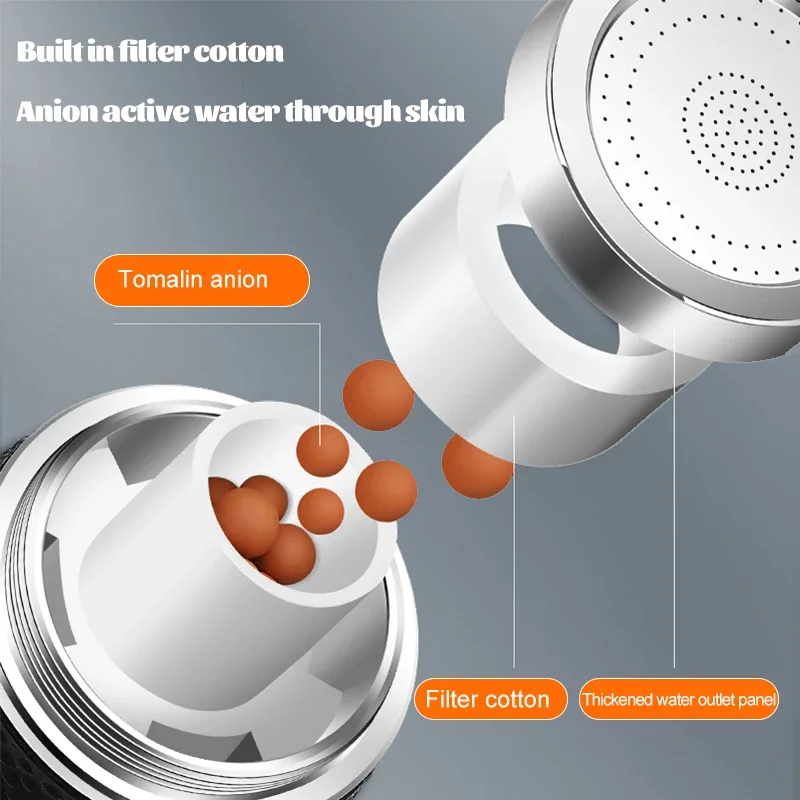 Nowy metalowy aerator do kranu kuchennego Uniwersalny obrót 3 tryby Opryskiwacz Filtr Dyfuzor Dysza oszczędzająca wodę Przedłużacz kranu zapobiegający rozpryskiwaniu — zdjęcie 6