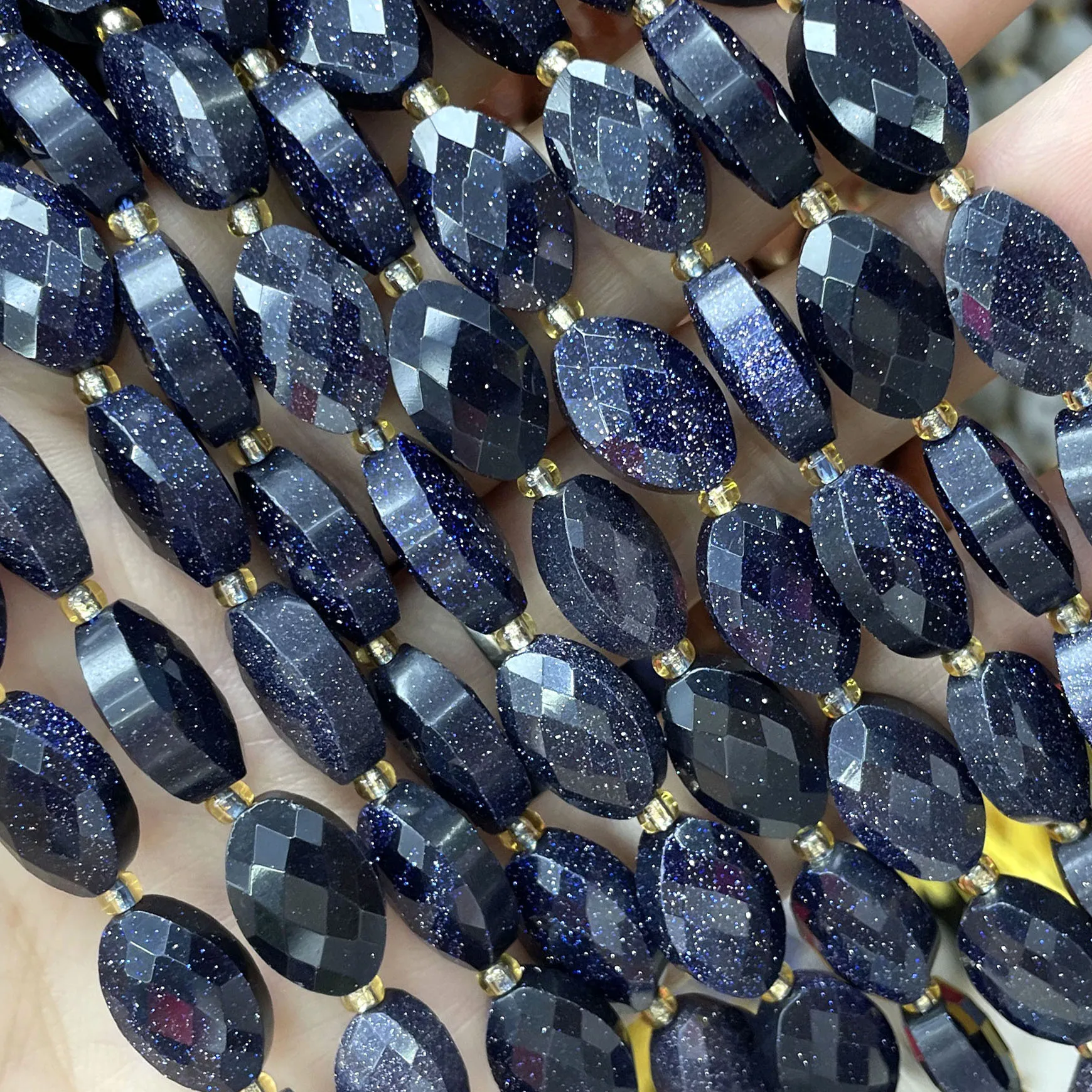Naturstein Facettierte Ovale Form Dalmatiner-Jaspis Zwischenperlen DIY für Schmuckherstellung Armband Halskette Zubehör 9X14MM – Detail 16