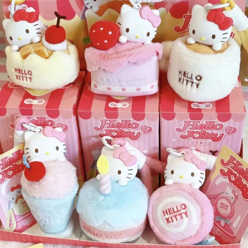 

Sanrio Hello Kitty Sweet Kitchen Blind Kawaii Kuromi Chilling Keychain Fragrant Pendant Cartoon Cake Mini Doll Bag Decor Gift
