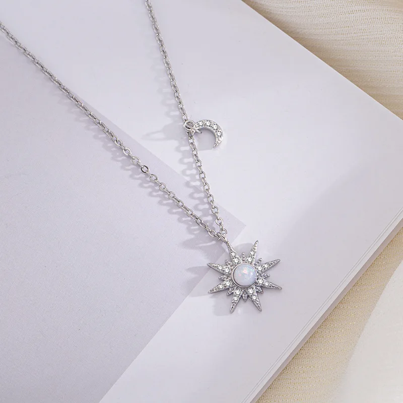 6mm Bracelet Hand String Minsheng Bamang Star Crescent Oper Stone Necklace Women's Light Luxury Simple Niche Design Sense Simple