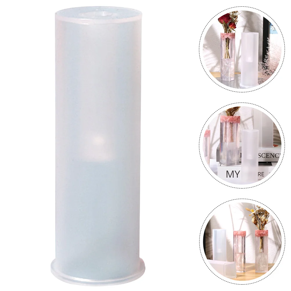 Vase Epoxy Mold DIY Pot Cylinder Flowerpot Silicone Resin Brush Silica Gel Bonsai Makeup Holder Plant