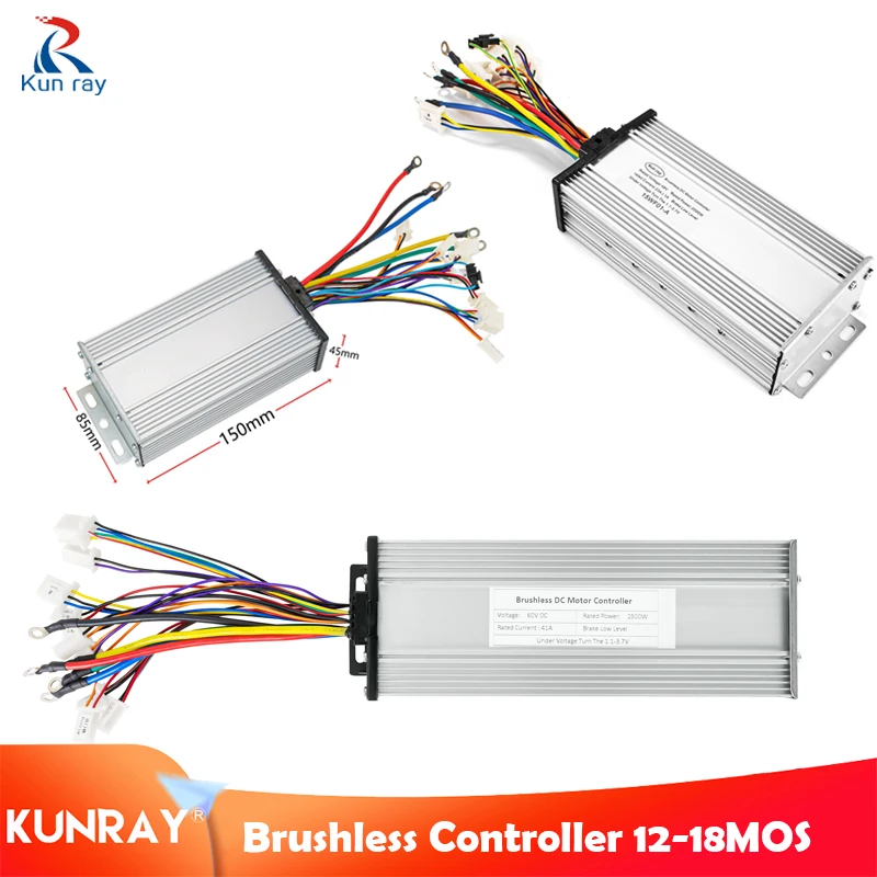 

Контроллер скорости KUNRAY для бесщеточного двигателя 12-18Mosfet, 1000 Вт, 2500 Вт, бесщеточный контроллер постоянного тока, аксессуары для электрического скутера для электронного велосипеда