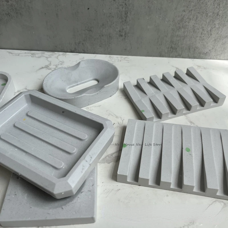 Soap Storage Tray Concrete Silicone Molds Square Soap Dish Plate Resin Epoxy Moulds Handmade Cement Plaster Soap Box Holder Mold