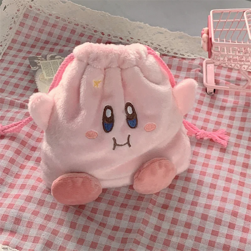 Kirbys Plush Storage Bag Anime Kawaii Cute Drawstring Pouch High-capacity Cosmetics Organization Handbag Pencil Case Coin Purse