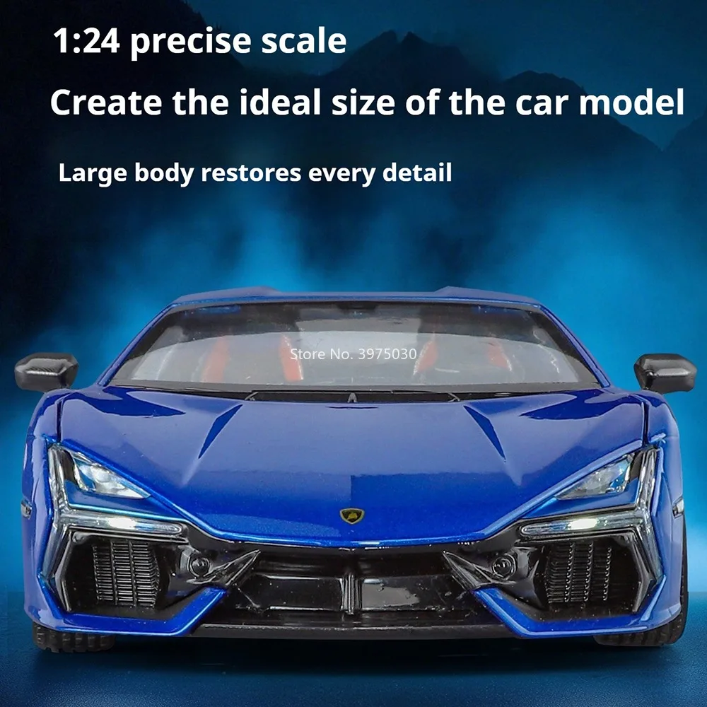 1:24 لامبور ريفويلتو نموذج سيارة لعبة سبيكة دييكاست عجلة القيادة سيارة مصغرة مع التراجع السوبر سيارة الاطفال اللعب التفاعلية