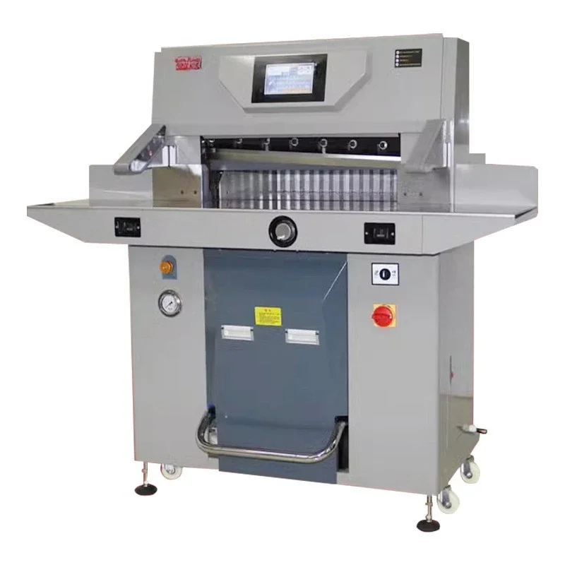 ماكينة قطع الورق الهيدروليكية المزدوجة شديدة التحمل 670 طبقة سميكة قاطعة الورق أوتوماتيكية كبيرة، ماكينة ربط ألبوم PVC A3