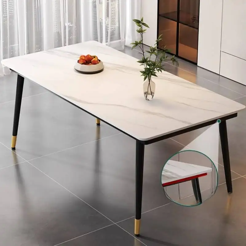 Designer Style Dining Tables Space Small Base Extending Luxury Dining Tables Modern Expandable Mesas Comedor Furniture For Home
