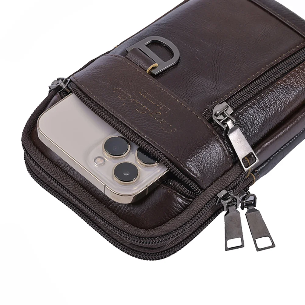 Männer Stilvolle Umhängetasche Wasserdichte Hohe Qualität Leder Retro Fanny Pack Leichte Mode Sling Tasche Männlichen Reise Outdoor Tasche – Detail 8
