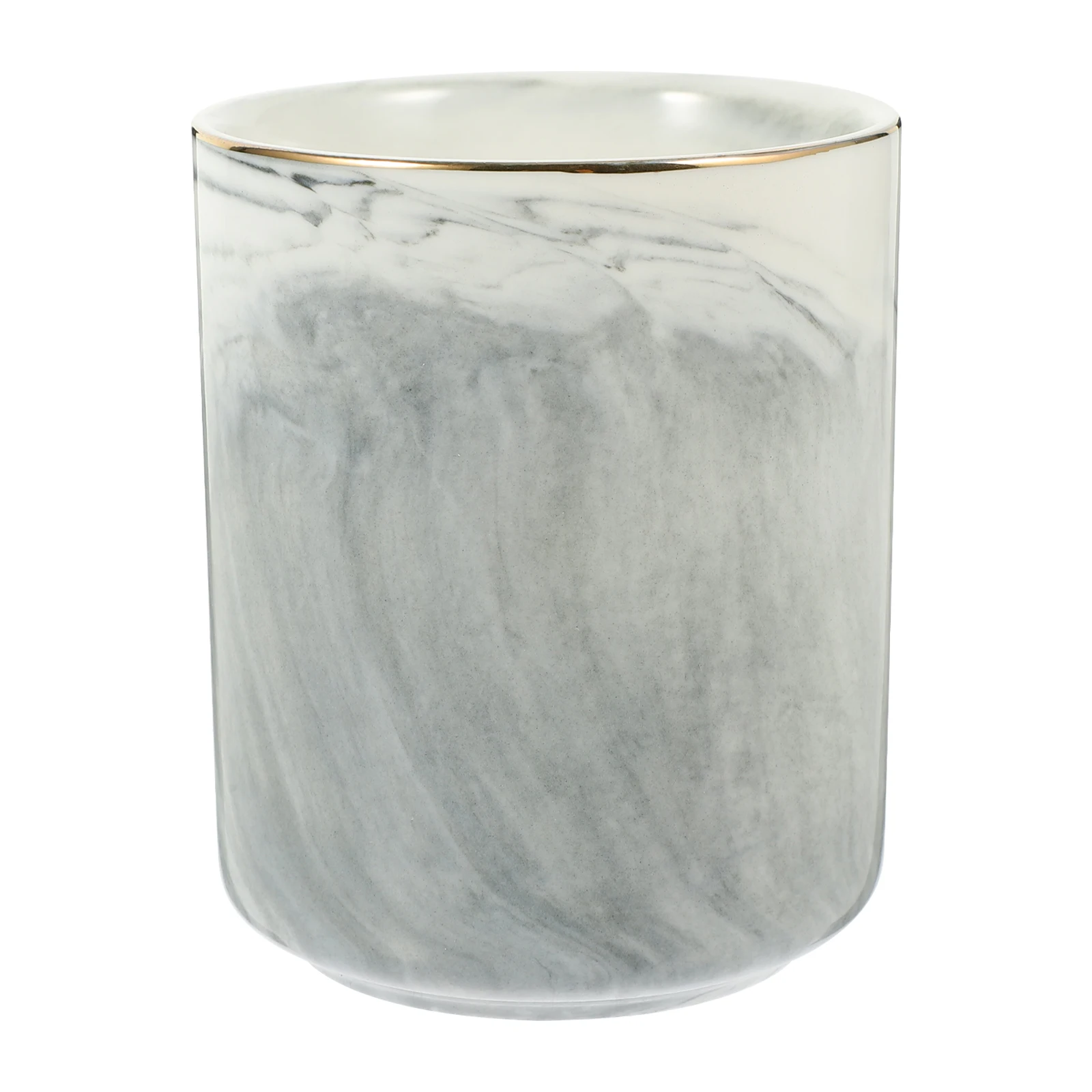 

Ceramic Marbling Makeup Holder Sturdy Desktop Organizer for Pens Lipsticks Brushes Home Bedroom Decorative Accessory Gift Idea