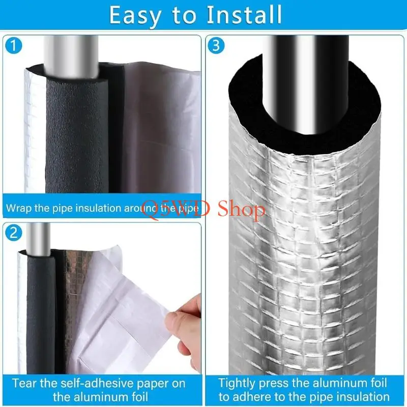 Q5WD 10 Divisions Rubber Spume Pipe Canopies for External Water Conduits Against Freeze Warm Wrap Constant Use
