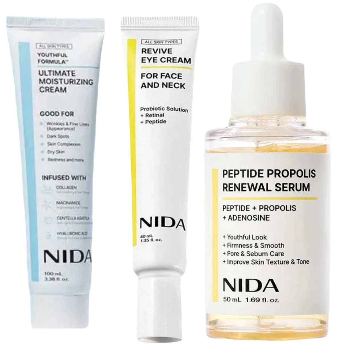NIDA Propolis Peptide Gezichtsserum Voedende Hydraterende Serum Gezicht Originele Huidverzorging Verjonging Verstevigende & Gladmakende Crème