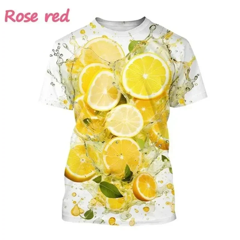 

Fun Fruit 3D Printed Men's T-shirt Fashion Casual Lemon Print Plus Size Loose Sports Quick Drying Comfortable Breathable Top