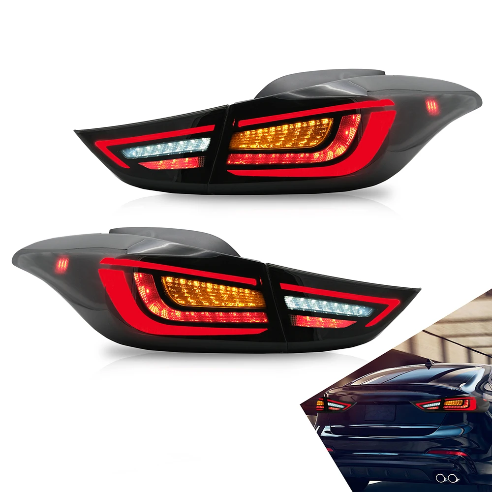 

LED Taillights Assembly for Hyundai Elantra 2011-2016 Smoked with Turn Signal Sequenial Indicator Car Accessories