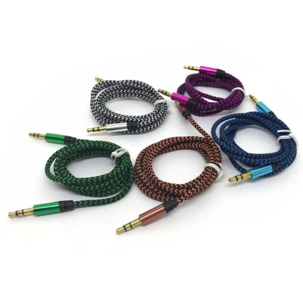 3.5mm Audio Cable Colorful Weaving Public To Public Pair Recording Line Colour Copper Wire Core Digital Products Computer