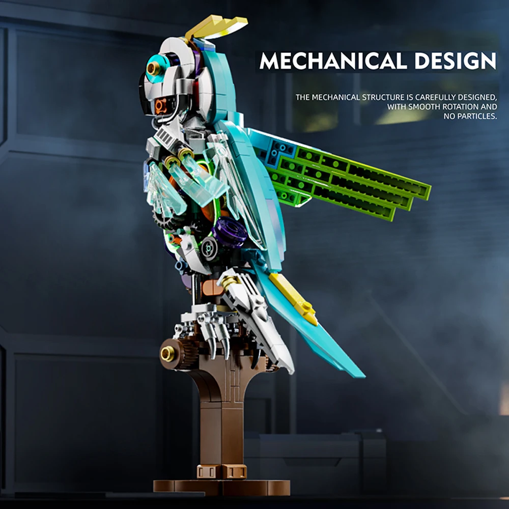 Parrot Machinery Model Building Blocks Animal Model Bricks Technical Desktop Decoration Assembly MOC Ideas Kids Toys For Gifs