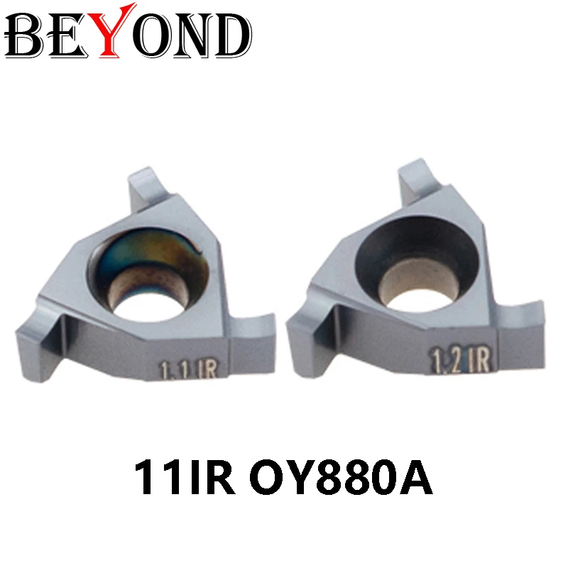 BEYOND 11IR 0.8mm 0.9mm 1.0mm 1.1mm 1.2mm 1.3mm OY880A Threading Shallow Grooving Carbide Inserts Lathe Turning CNC Cutter