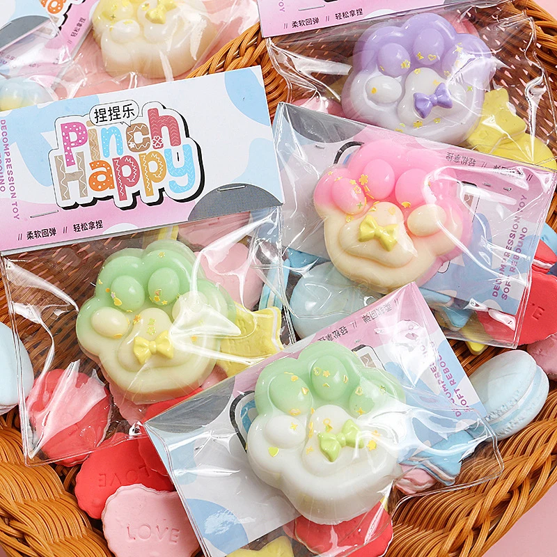 Cartoon Cat Paw Squishy Spremere Giocattolo Morbido Mochi Giocattoli Carino Rimbalzo Lento Alleviare Lo Stress Agitarsi Giocattoli Per I Bambini Adulti Regali