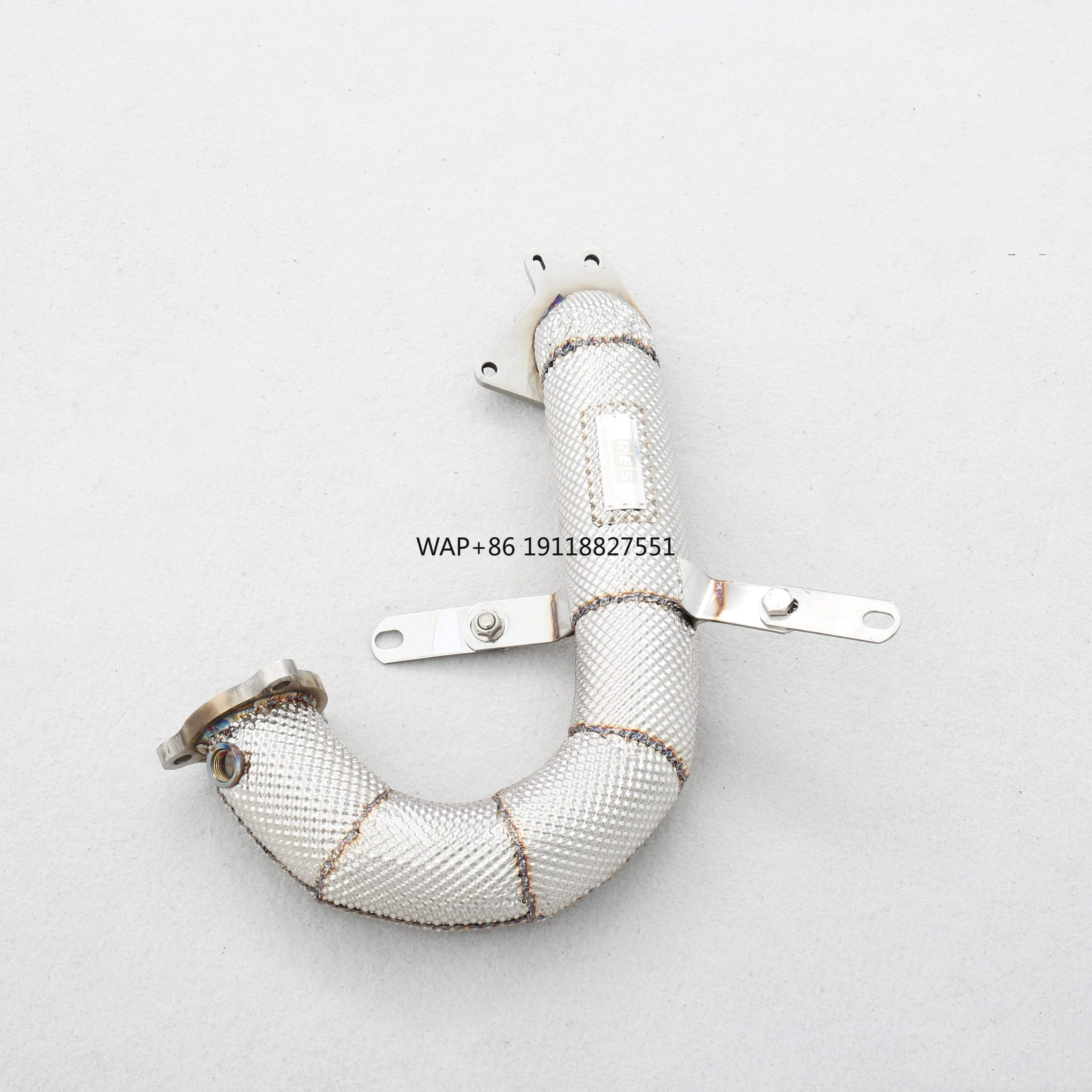 

Race Decat Downpipe for RS 2.0T Stainless Steel with Heatshield Mirror Polished Finish 1.5mm Thickness