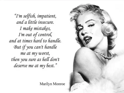 Marylin Monroe quote black and white decorative metal sign tin wall door plaque