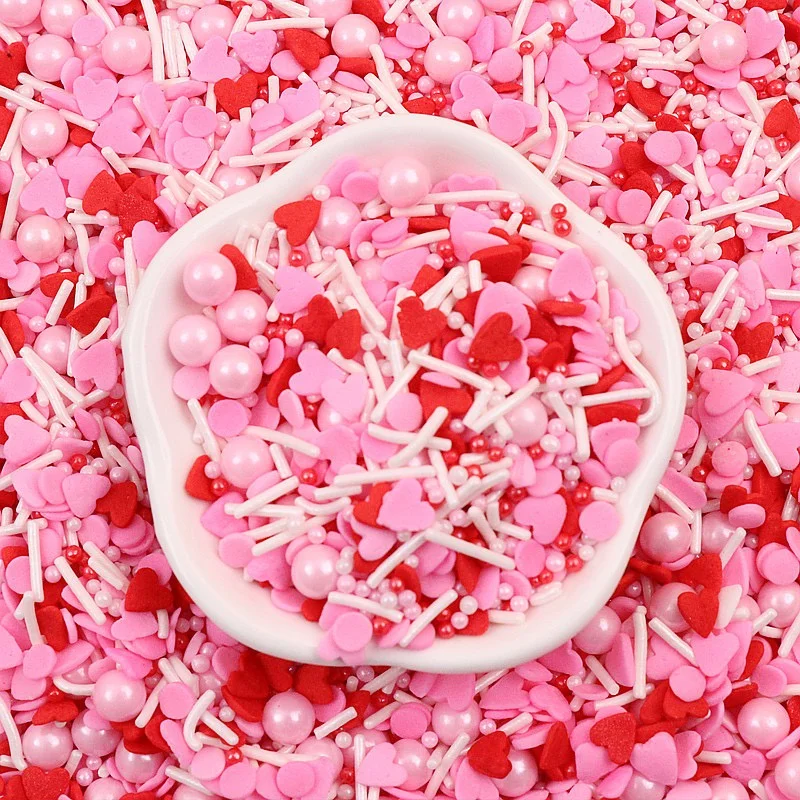 30g Bunte Perlen-Mischung DIY Kuchen-Backstreusel Kugeln Hochzeitstorten-Dekorationswerkzeuge, Schöne Perlen, Rund, Herzform – Detail 5