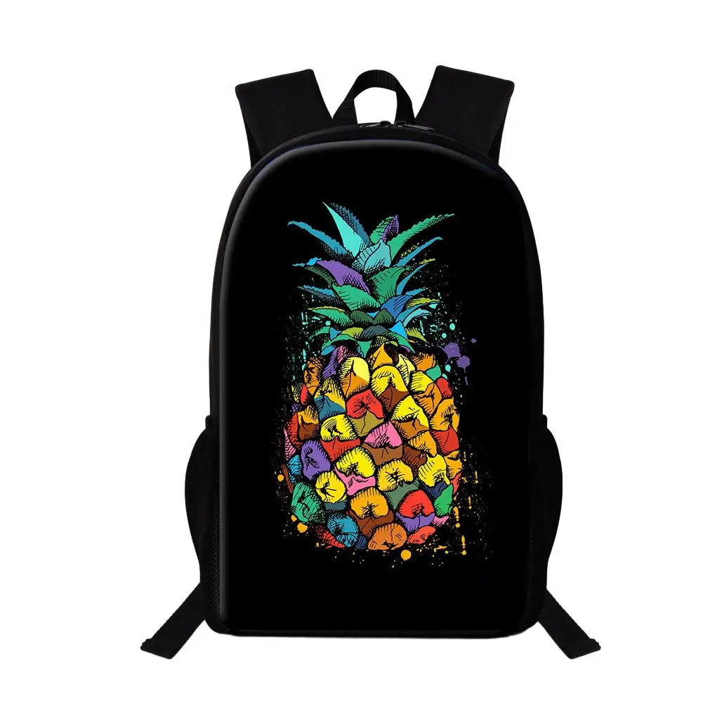 

Pineapple Fruit Printing School Bags Women Backpack For Teenager Girls Junior Middle Student Multifunction Bookbag Schoolbag