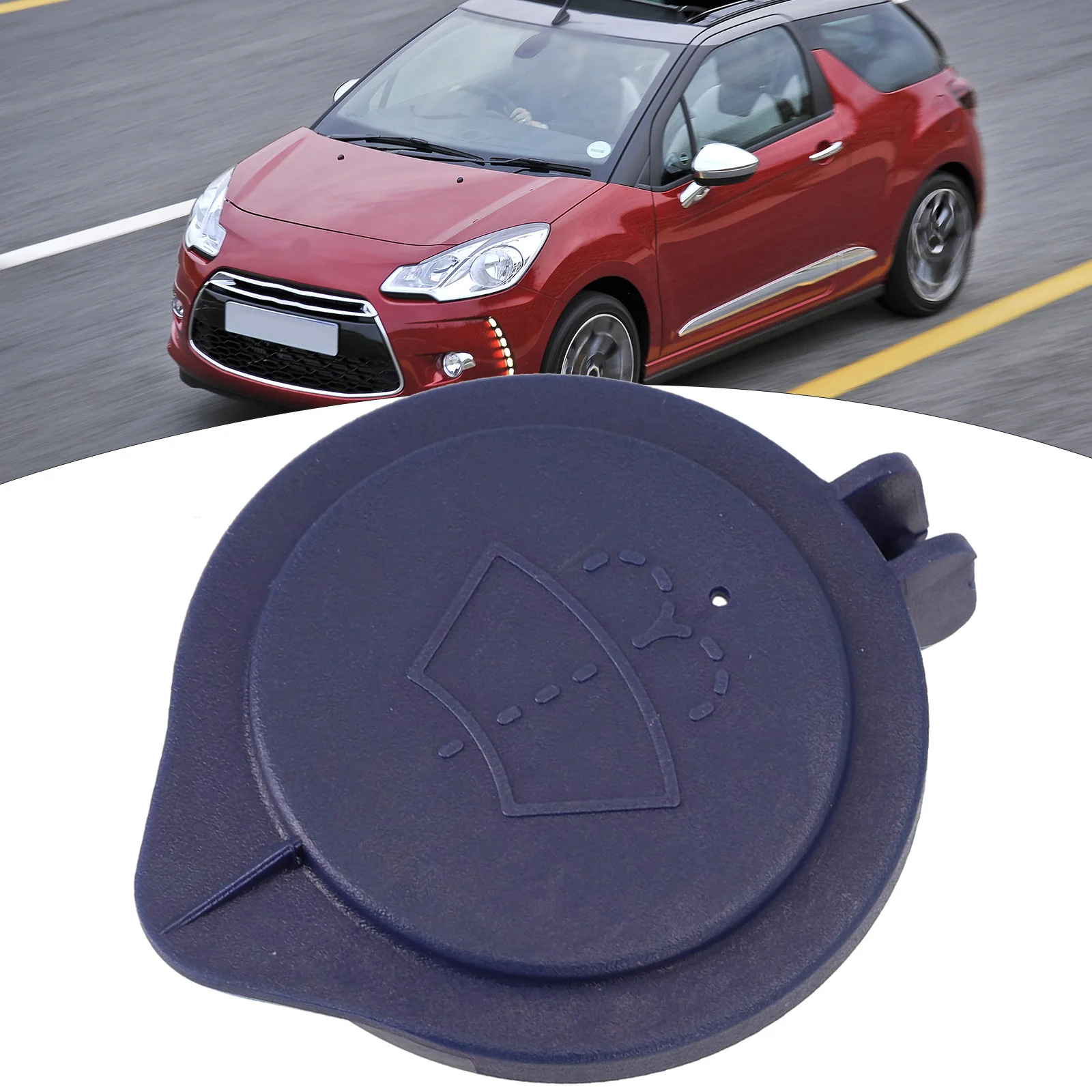 1 Pc Car ​Windshield Wiper Washer Fluid Reservoir Bottle Cap Cover Blue-Plastic For 407 3008 5008 C5 C6 643237 Washer Fluid Cap